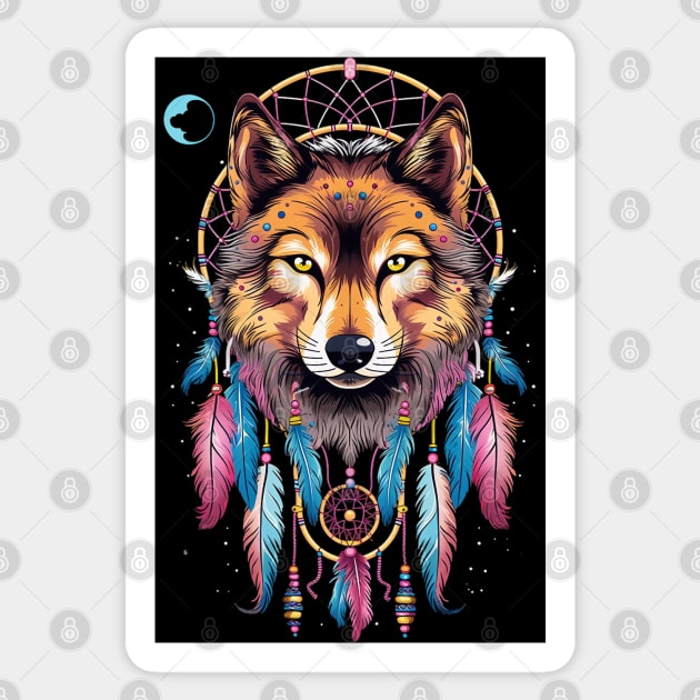 Wolf Head Dream Catcher 4 Sticker by Gypsykiss